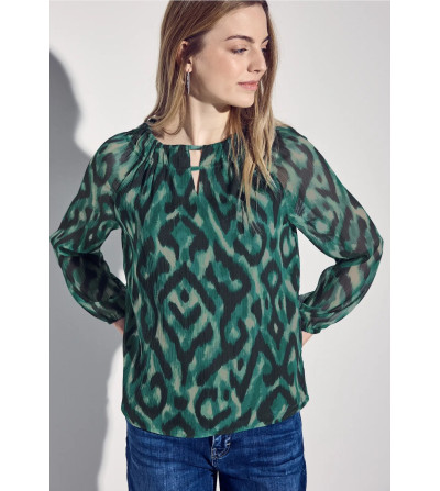 Blusa de Gasa Estampada